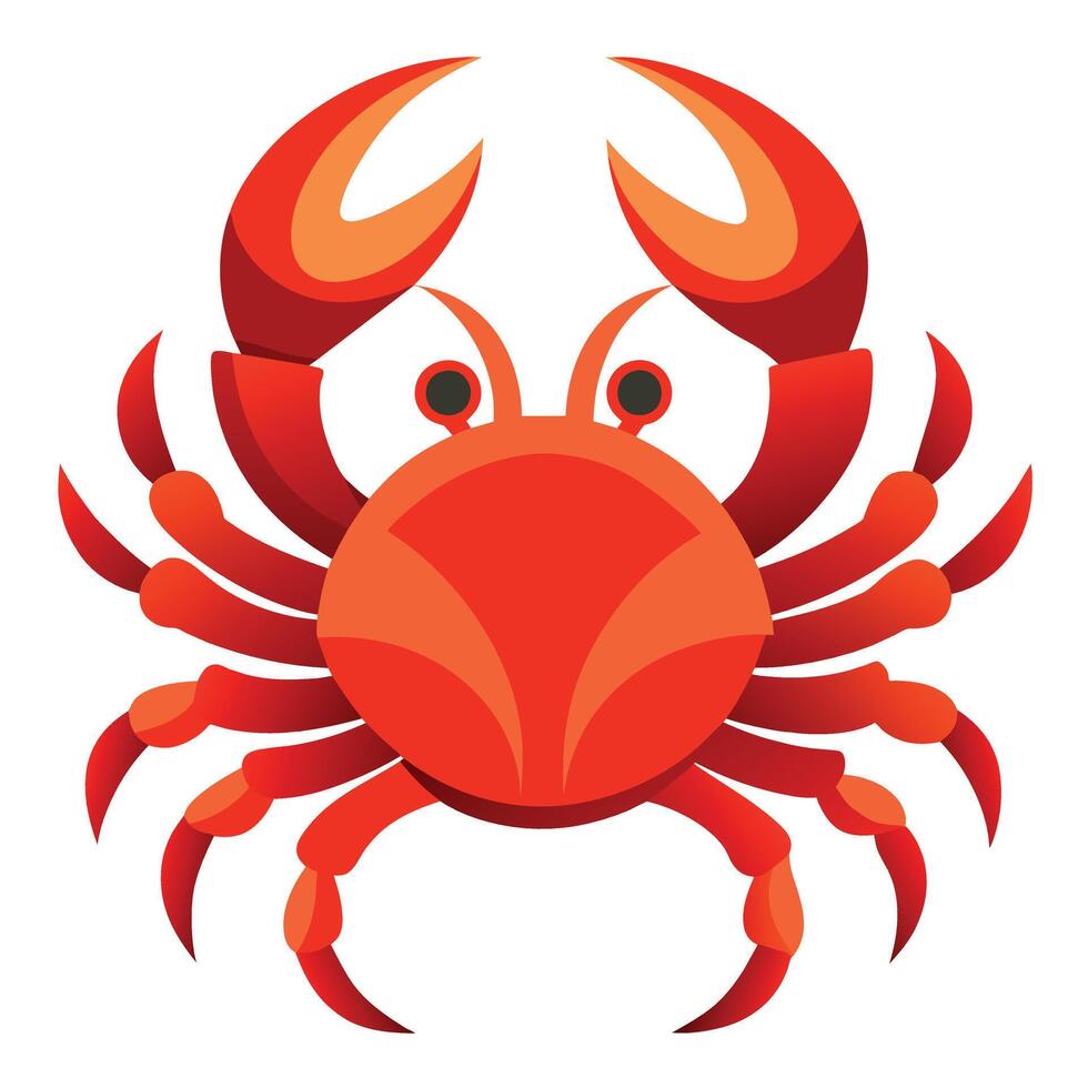 Crabe plat style illustration vecteur