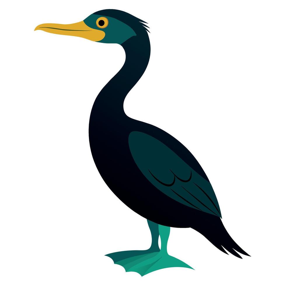 cormoran animal plat style illustration vecteur