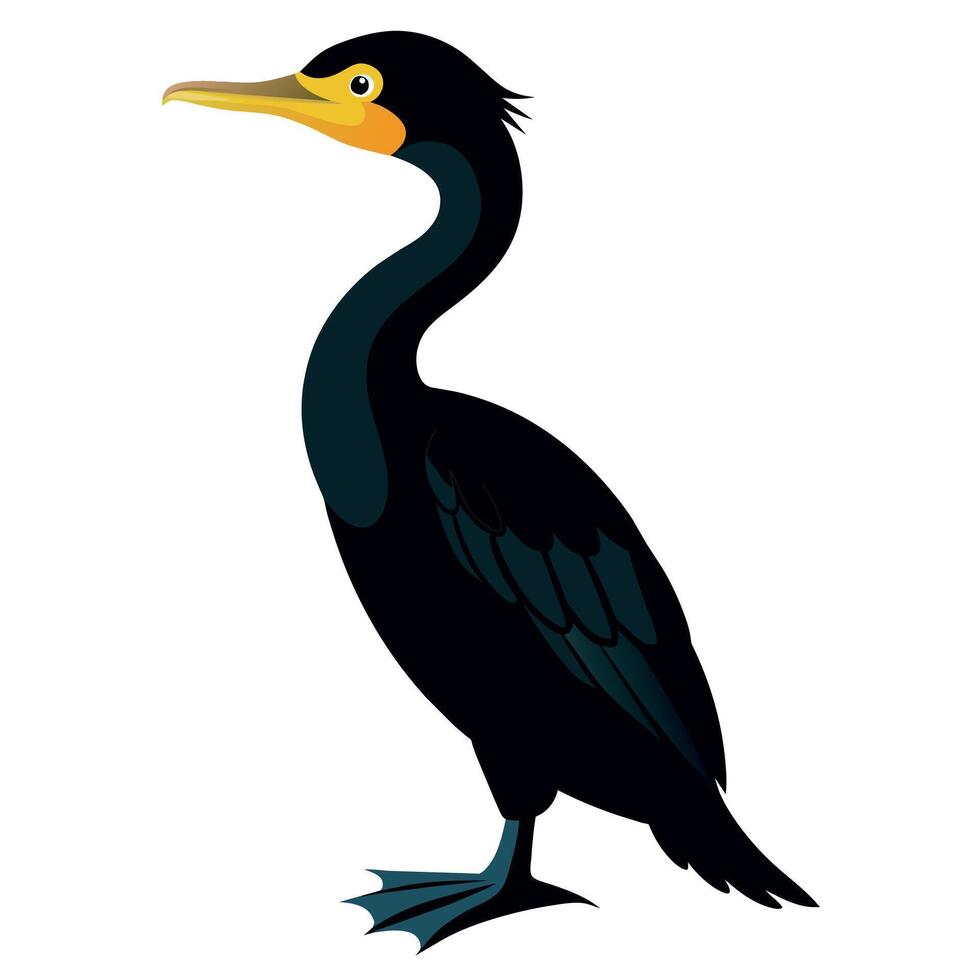 cormoran animal plat style illustration vecteur