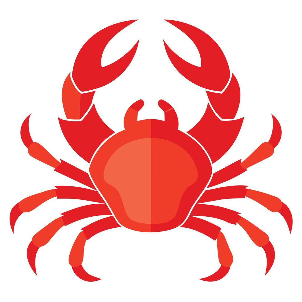 Crabe plat style illustration vecteur