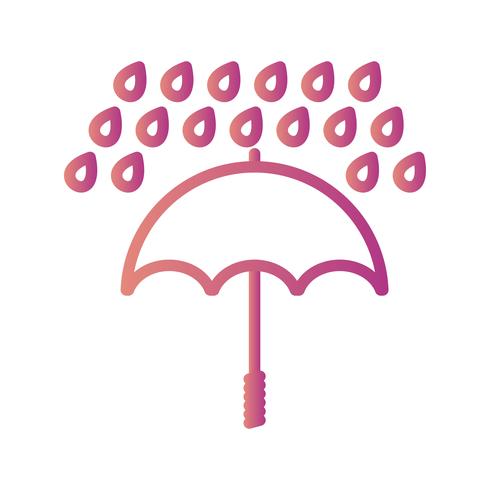 Parapluie et pluie Vector Icon