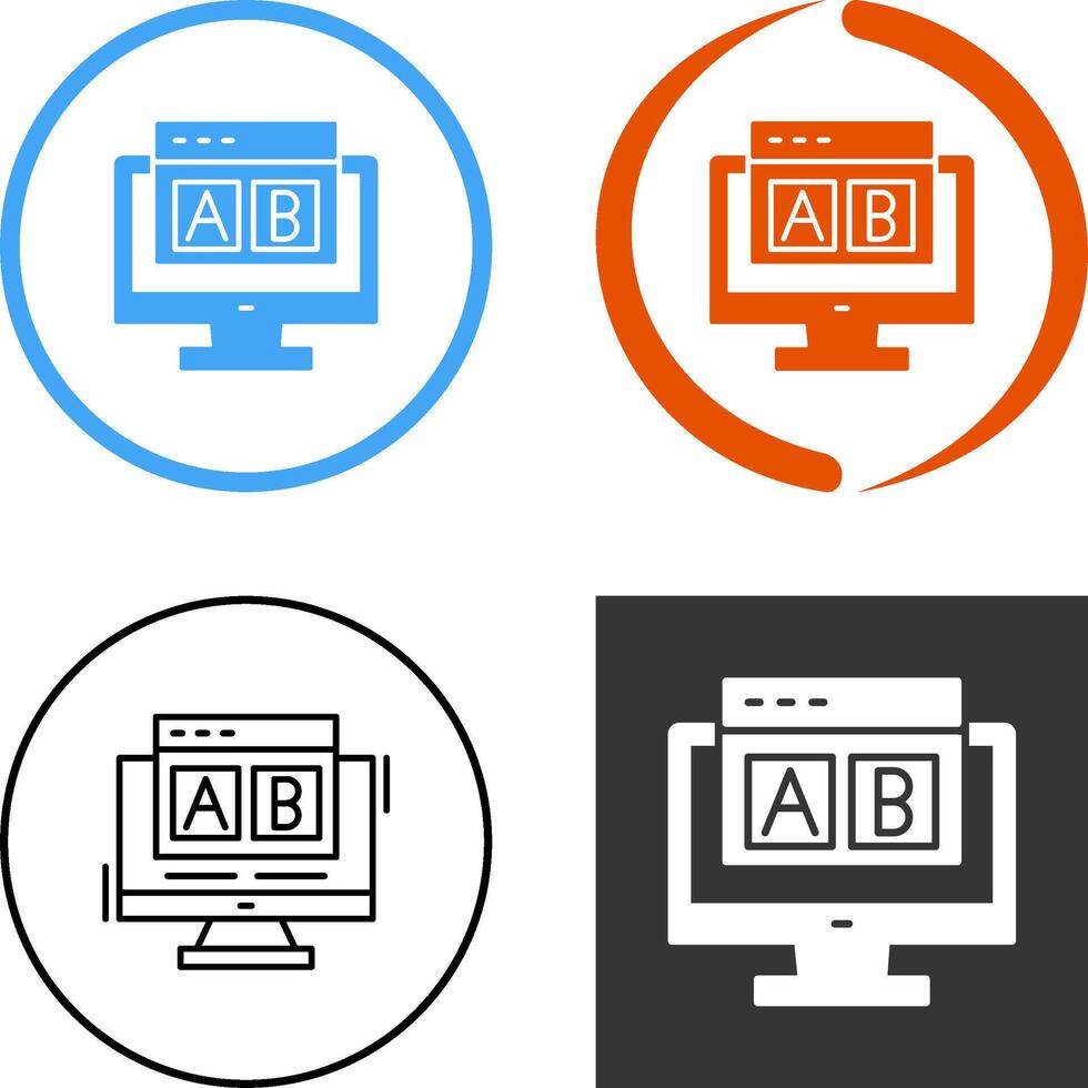 conception d'icône de test ab vecteur