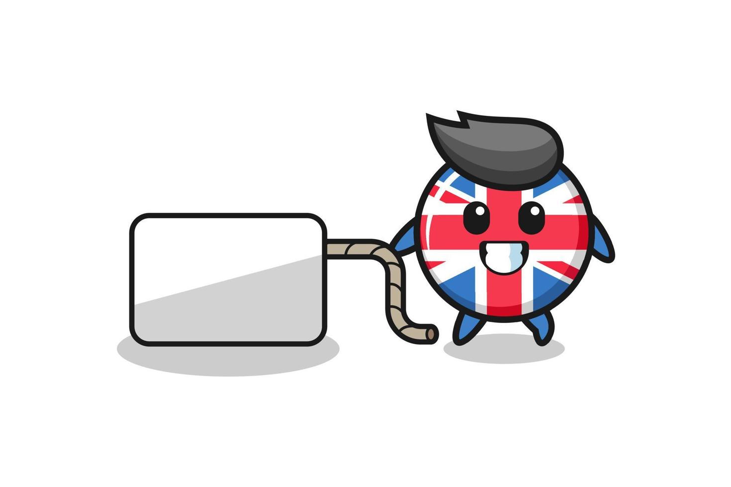 le dessin animé du drapeau du royaume-uni tire une bannière vecteur