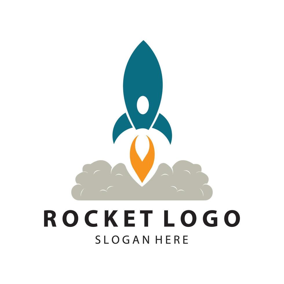 Créatif et moderne fusée logo vaisseau lancement modèle conception vecteur