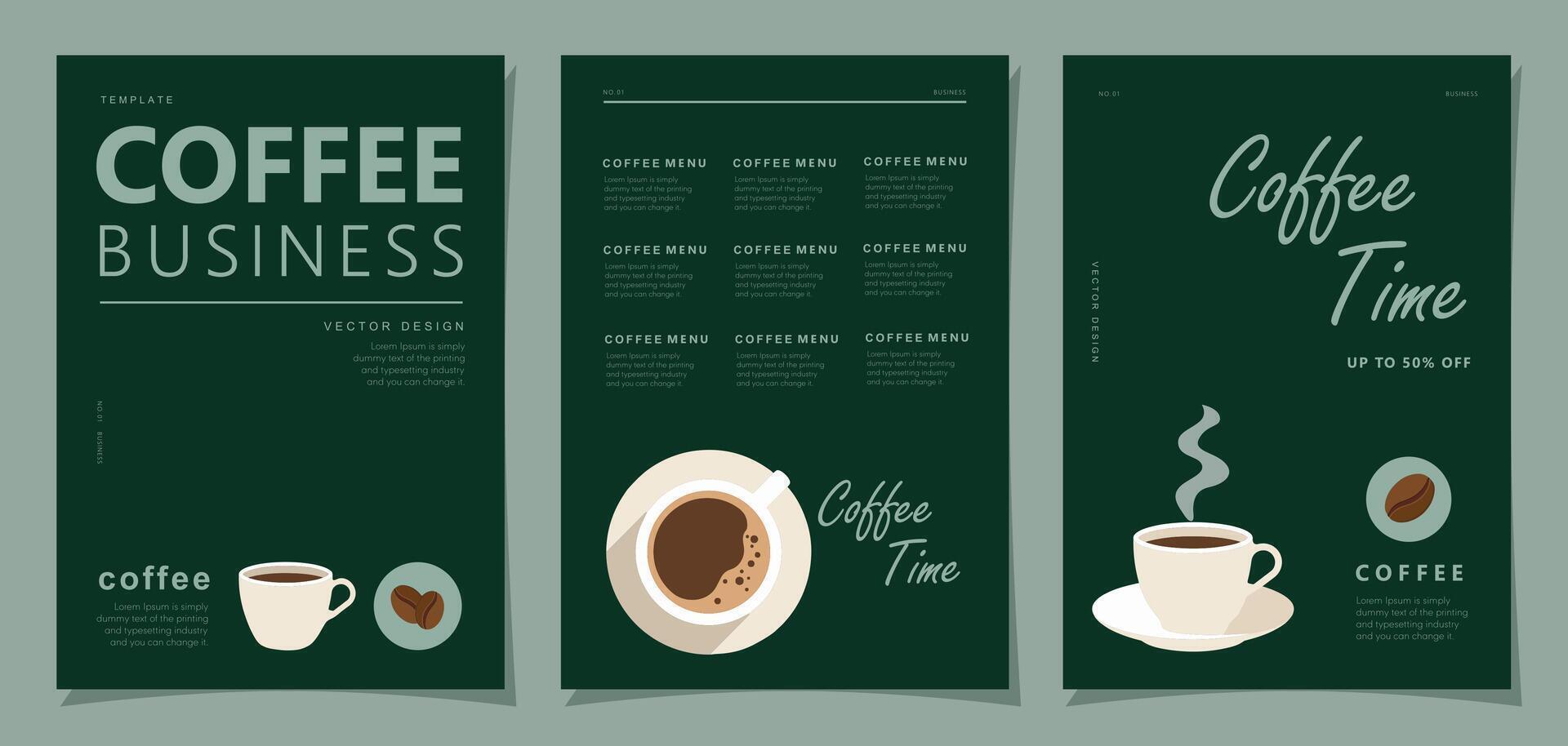 ensemble de minimal Contexte modèles avec café des haricots et café agresser pour faire-part, cartes, bannière, brochure, affiche, couverture, café menu ou un autre conception. vecteur