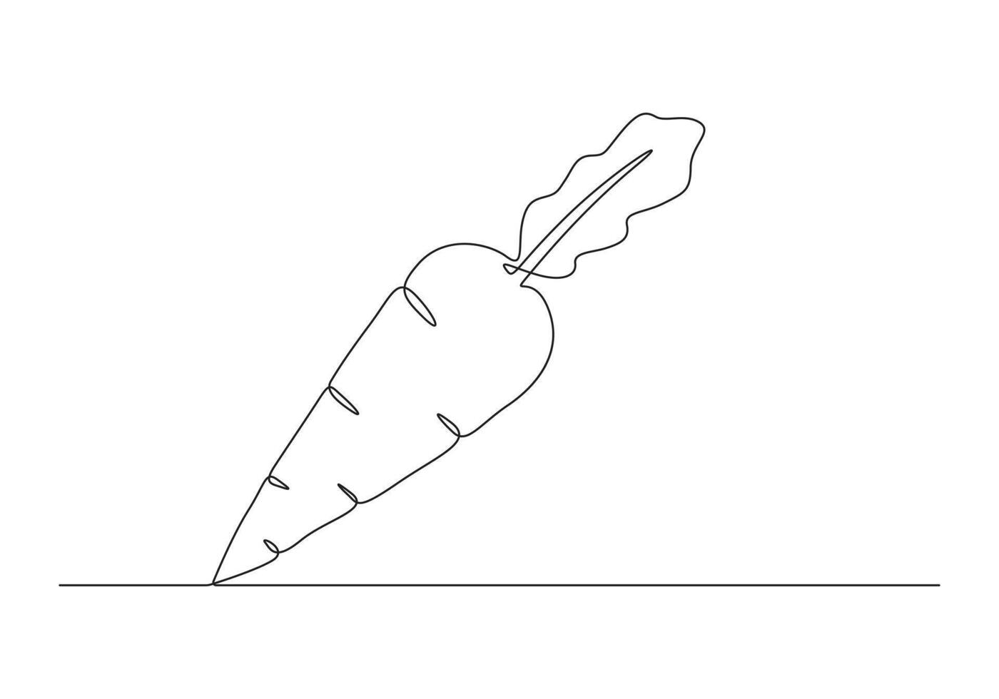 carotte dans un continu ligne dessin numérique illustration vecteur