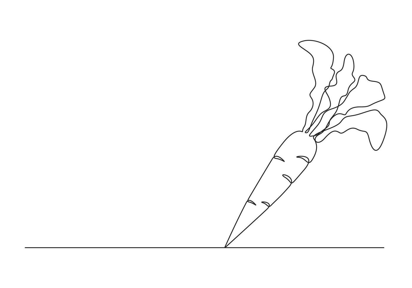 carotte dans un continu ligne dessin numérique illustration vecteur
