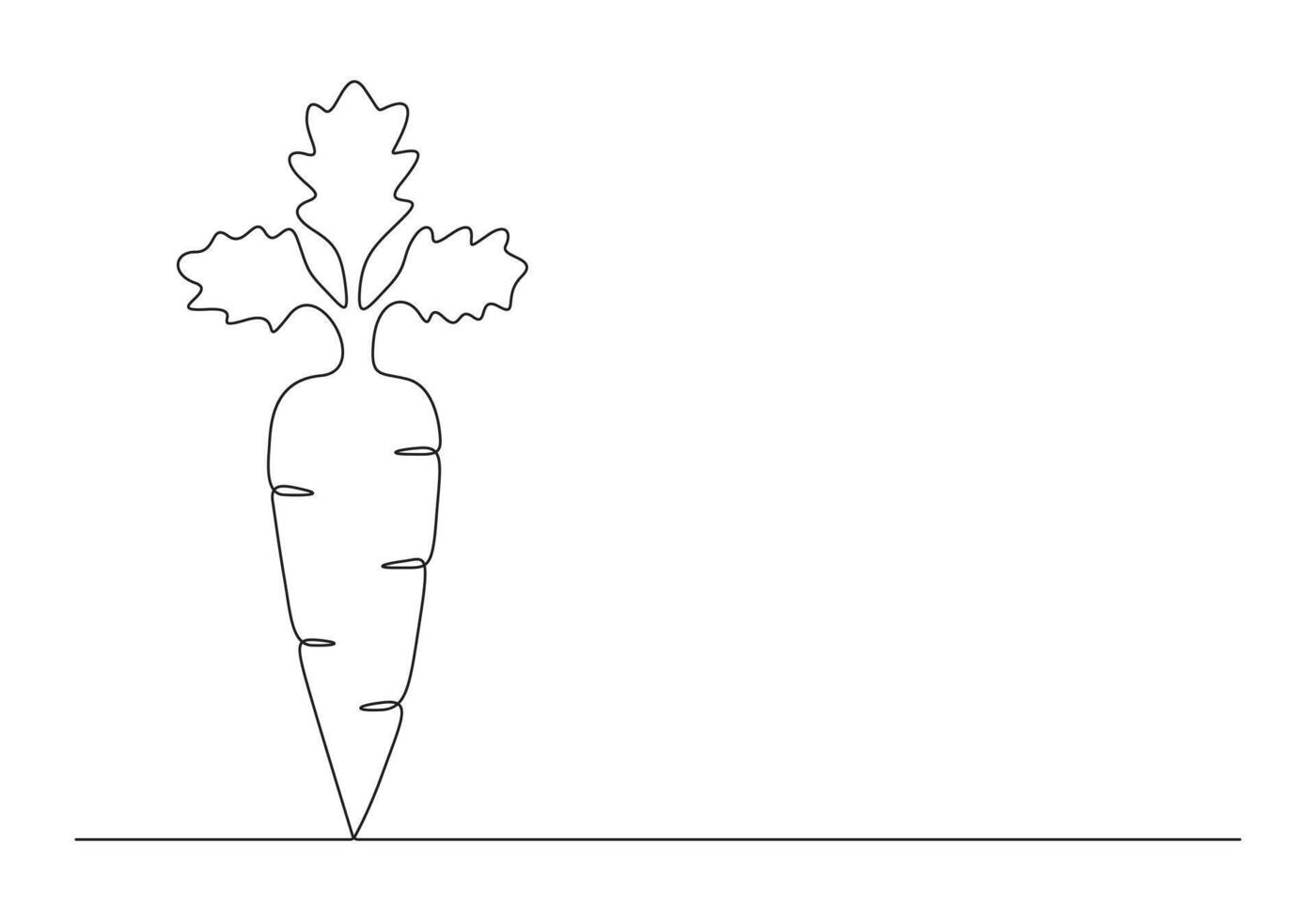 carotte dans un continu ligne dessin numérique illustration vecteur