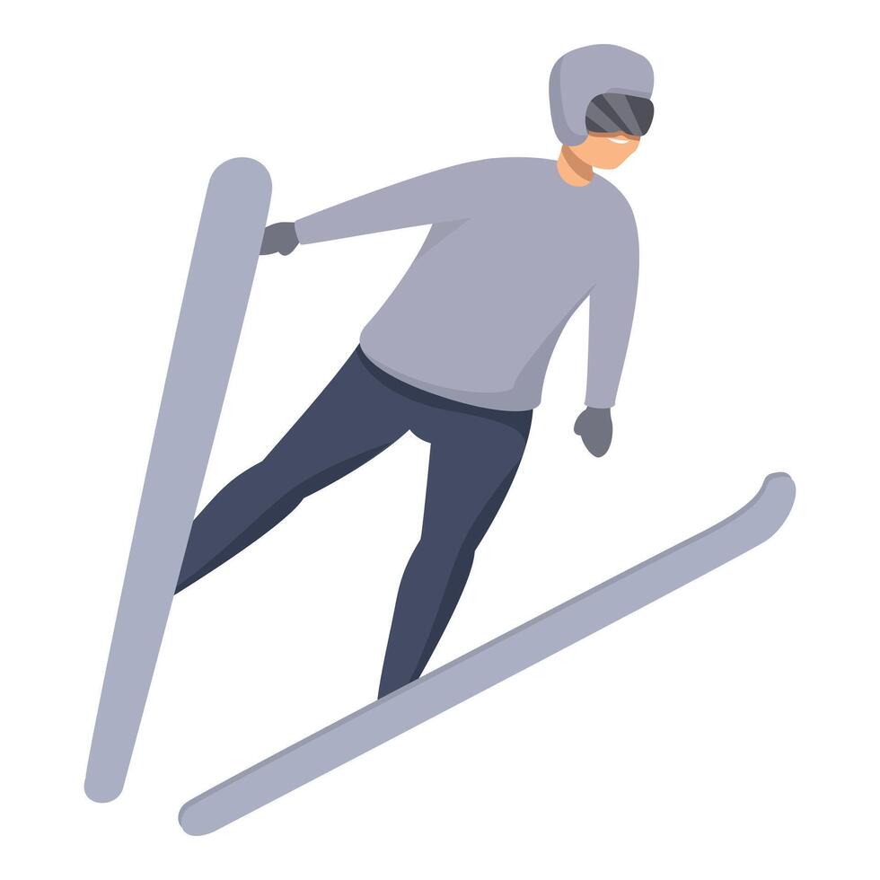 adulte ski sauteur icône dessin animé . hiver sport vecteur