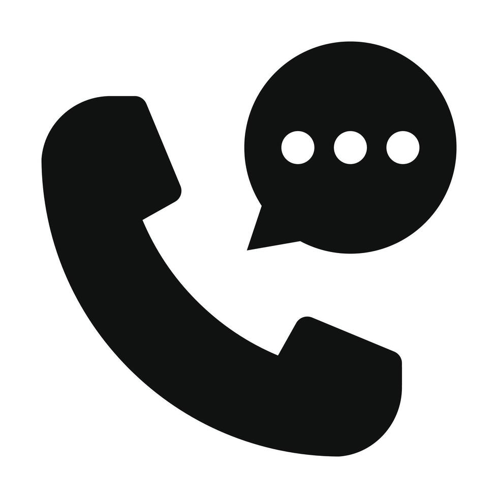 Téléphone appel noir icône isolé sur blanc arrière-plan, illustration vecteur