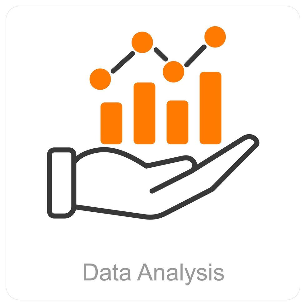 Les données une analyse et bar graphique icône concept vecteur