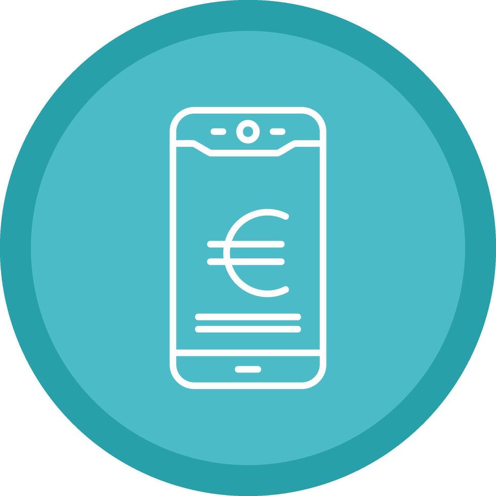 euro mobile Payer ligne multi cercle icône vecteur