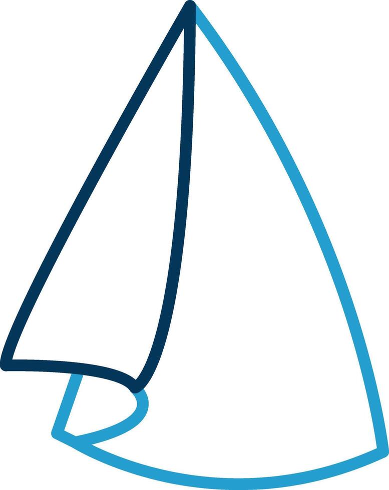 serviette de table ligne bleu deux Couleur icône vecteur