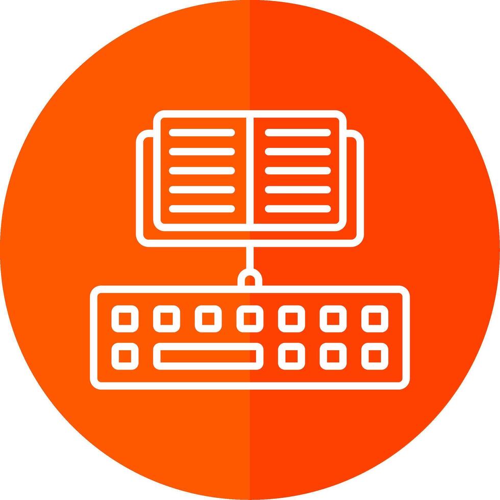dactylographie ligne rouge cercle icône vecteur