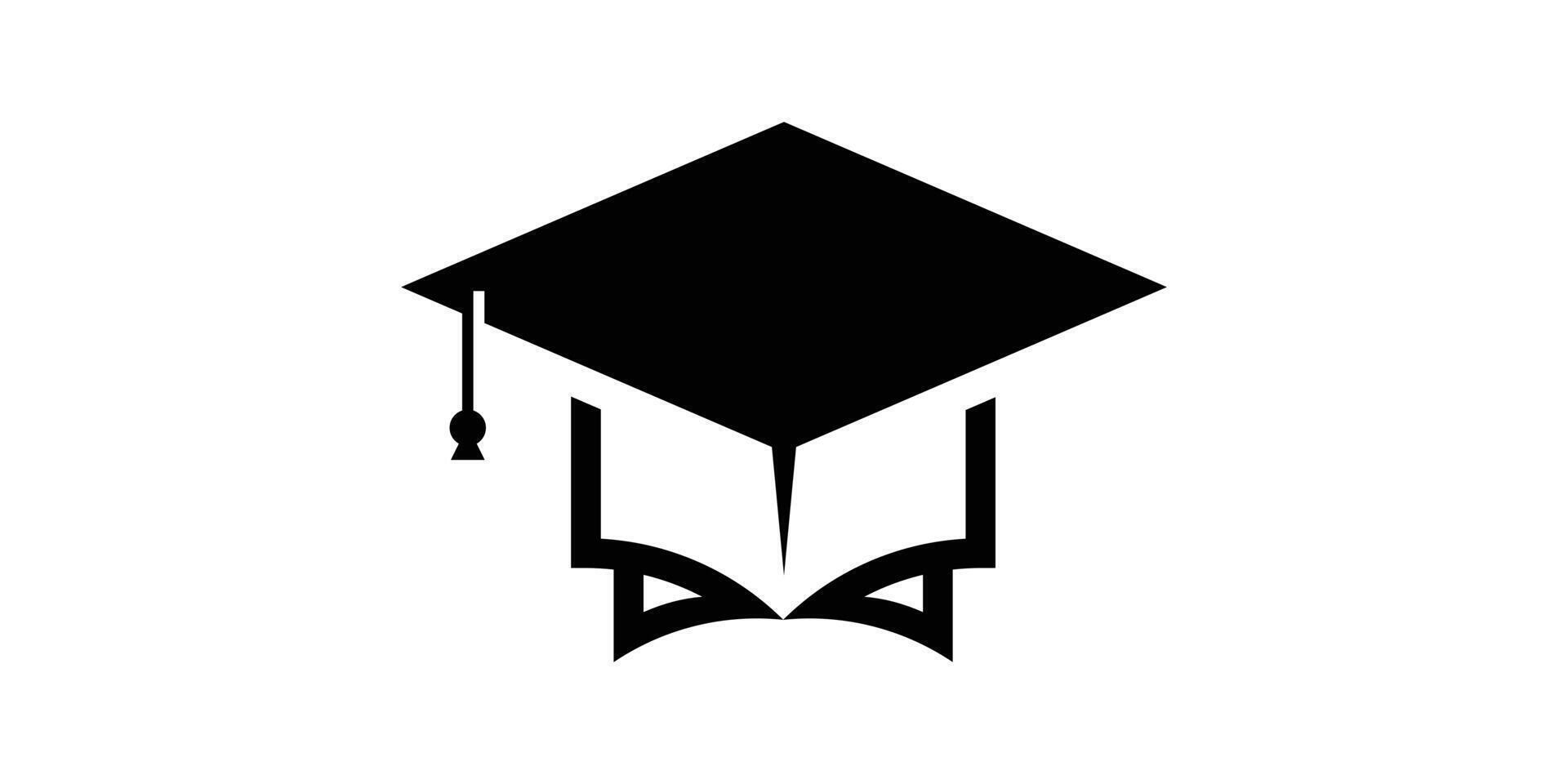 Créatif logo conception pour l'obtention du diplôme Chapeaux et livres, éducation, collage, université, logo conception modèle, icône, , symbole. vecteur