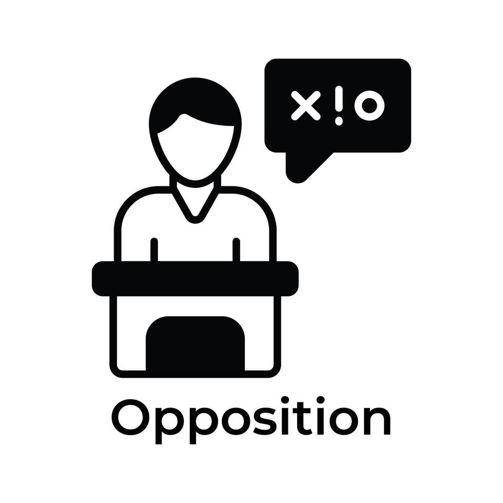 opposition discours conception, unique et branché icône vecteur