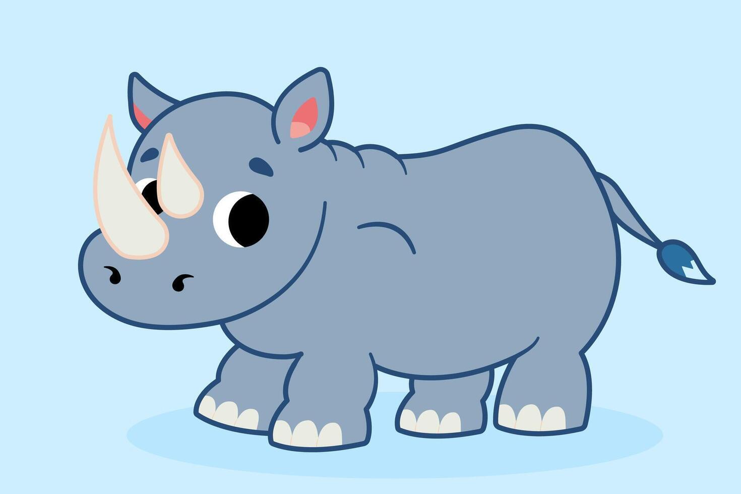 mignonne dessin animé rhinocéros. enfants illustration vecteur