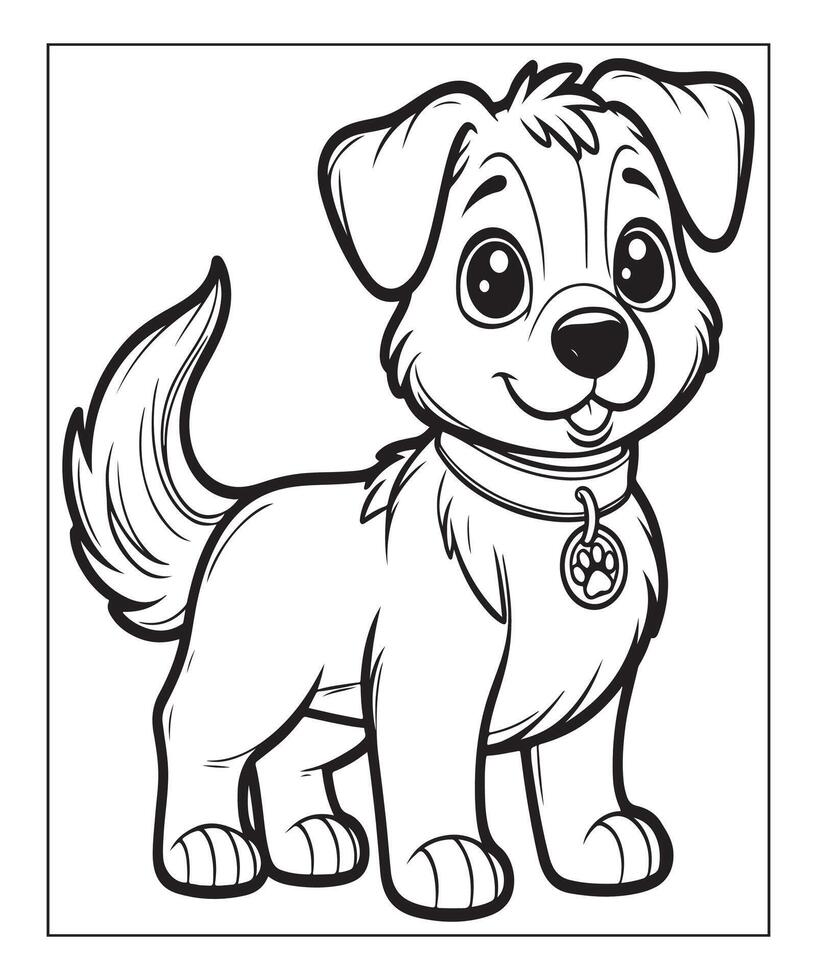 coloriage de chien pour les enfants vecteur