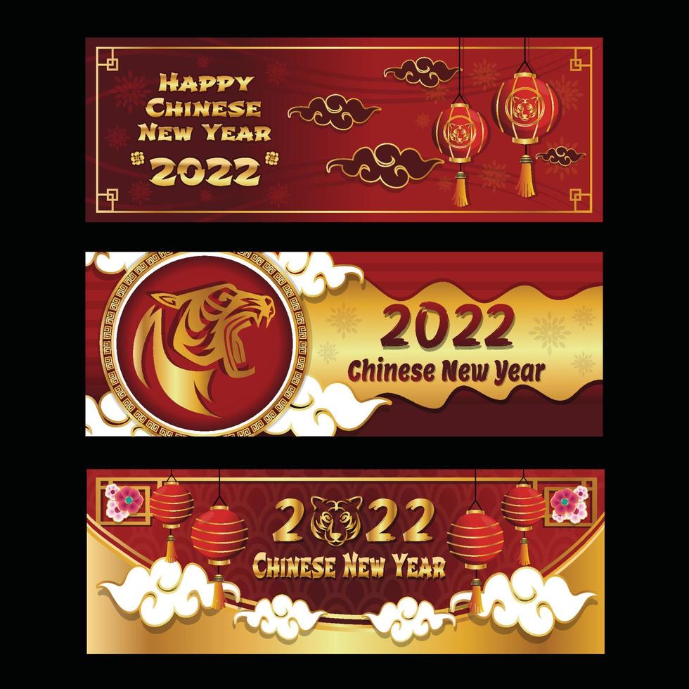 bannière du nouvel an chinois du tigre vecteur