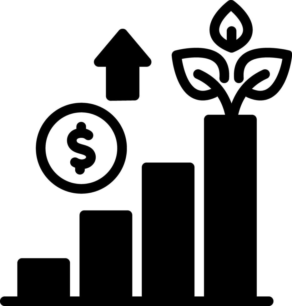 solide noir icône pour croissance vecteur