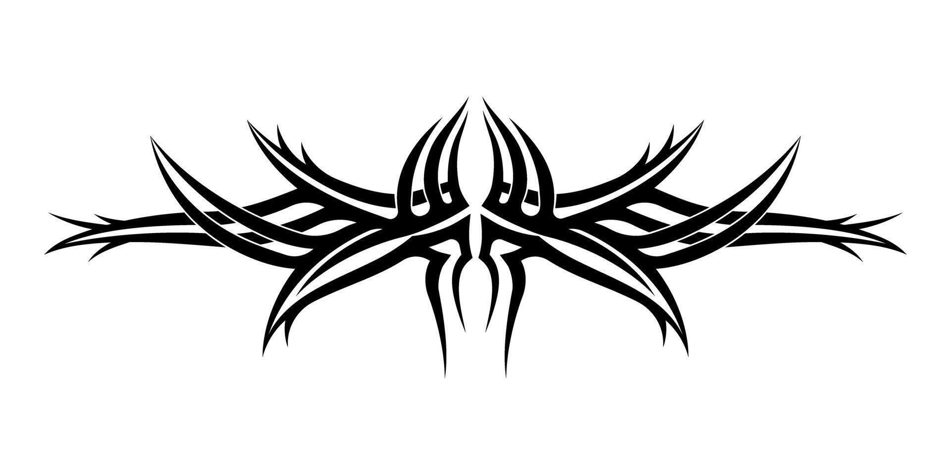 abstrait tribal tatouage symbole. complexe noir tribal tatouage conception avec symétrique modèle. vecteur
