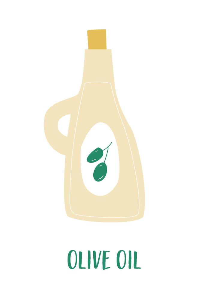 élégant illustration une d'inspiration méditerranéenne olive pétrole bouteille dans lisse, transparent conception. polyvalent pour cuisine décor, il fête artisanal les saveurs dans une croustillant, évolutif vecteur