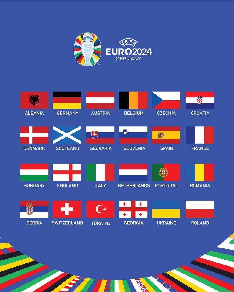 euro 2024 Allemagne drapeaux conception abstrait avec officiel logo symbole européen Football final illustration vecteur