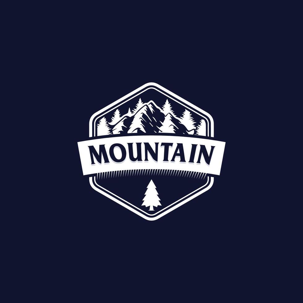 logo d'aventure en montagne vecteur