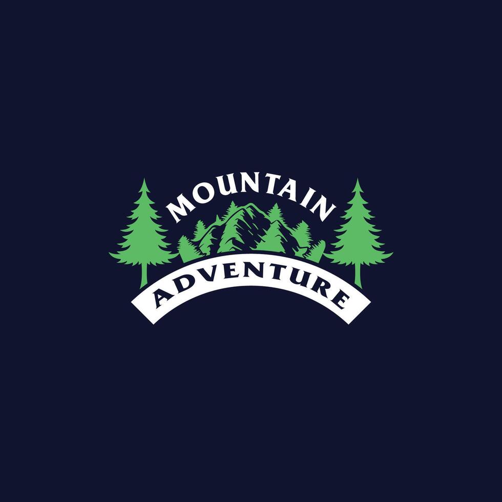 logo d'aventure en montagne vecteur