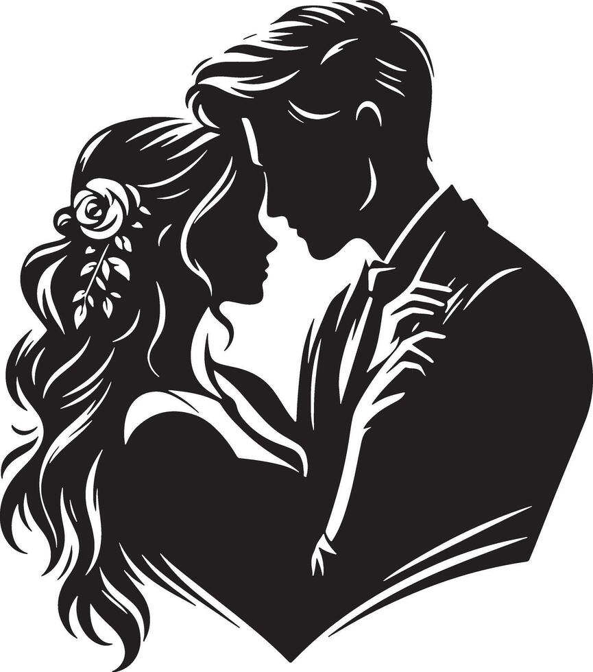 romantique couple silhouette illustration vecteur