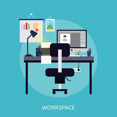 Espace de travail Conceptuel illustration Design vecteur