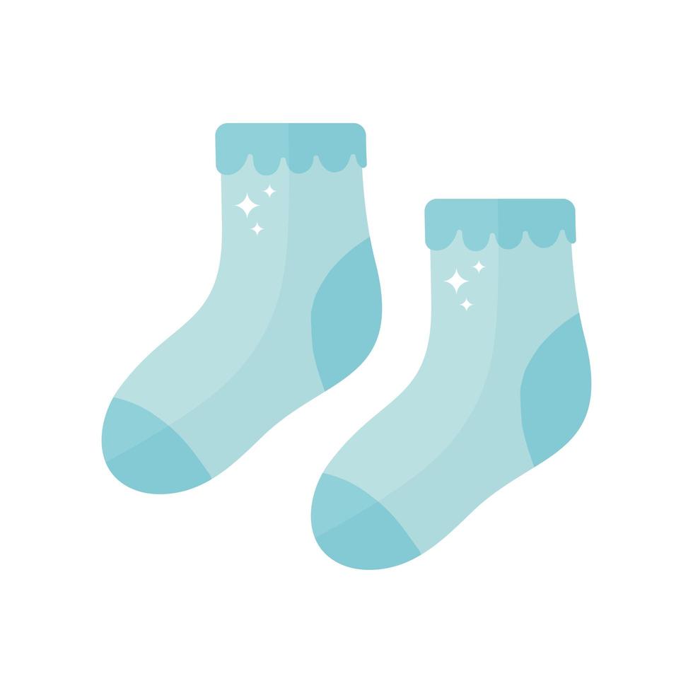 chaussettes pour bébé de couleur bleue vecteur