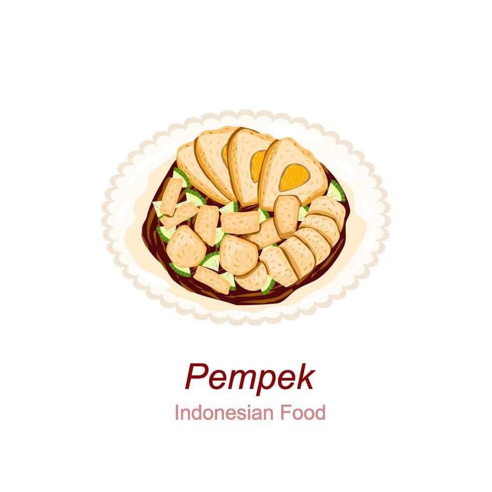 pempek palembang indonésien nourriture illustration vecteur