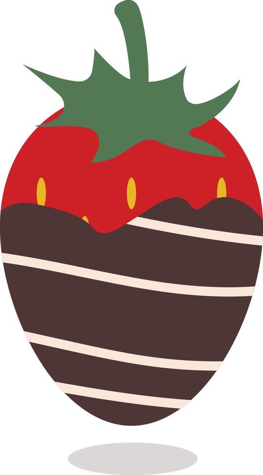 fraise recouvert Chocolat sur une blanc Contexte. dessin animé style vecteur