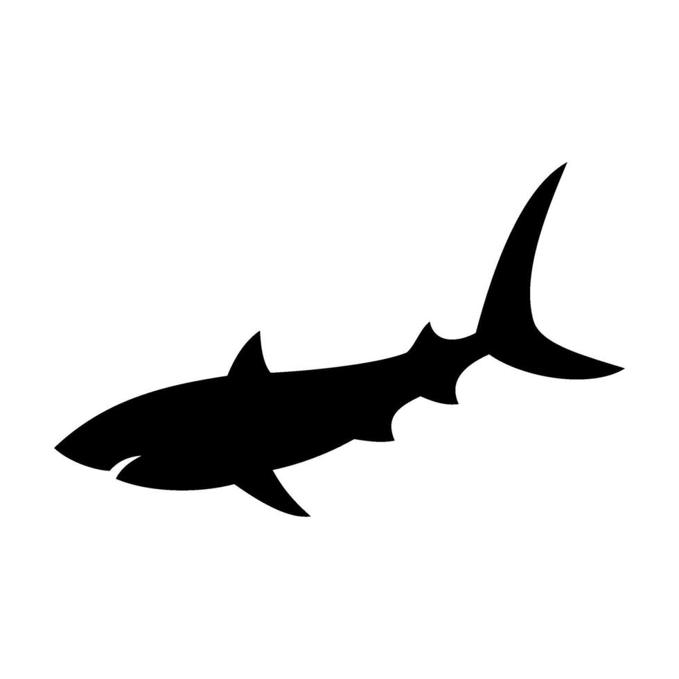 requin silhouette plat illustration sur isolé Contexte vecteur