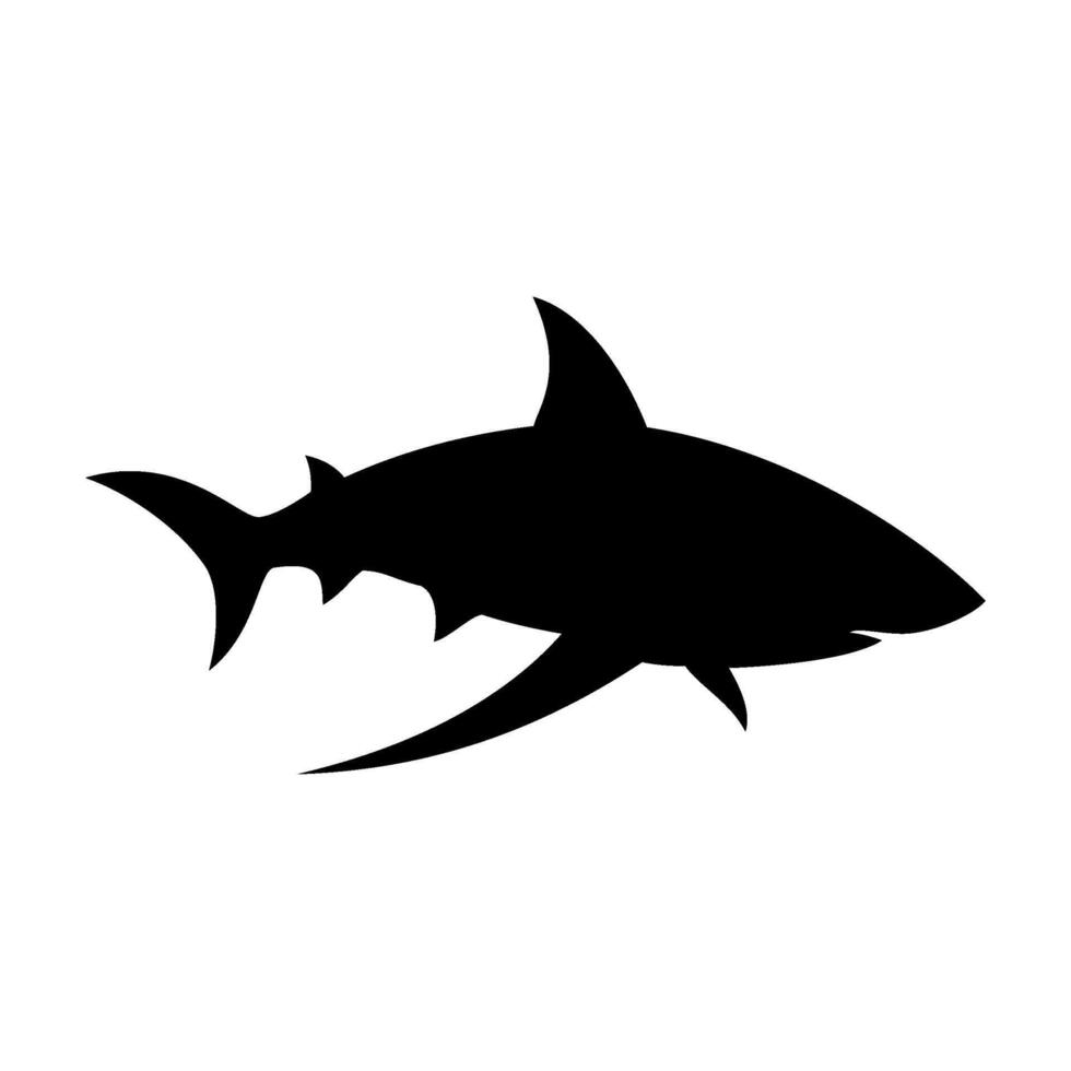 requin silhouette plat illustration sur isolé Contexte vecteur