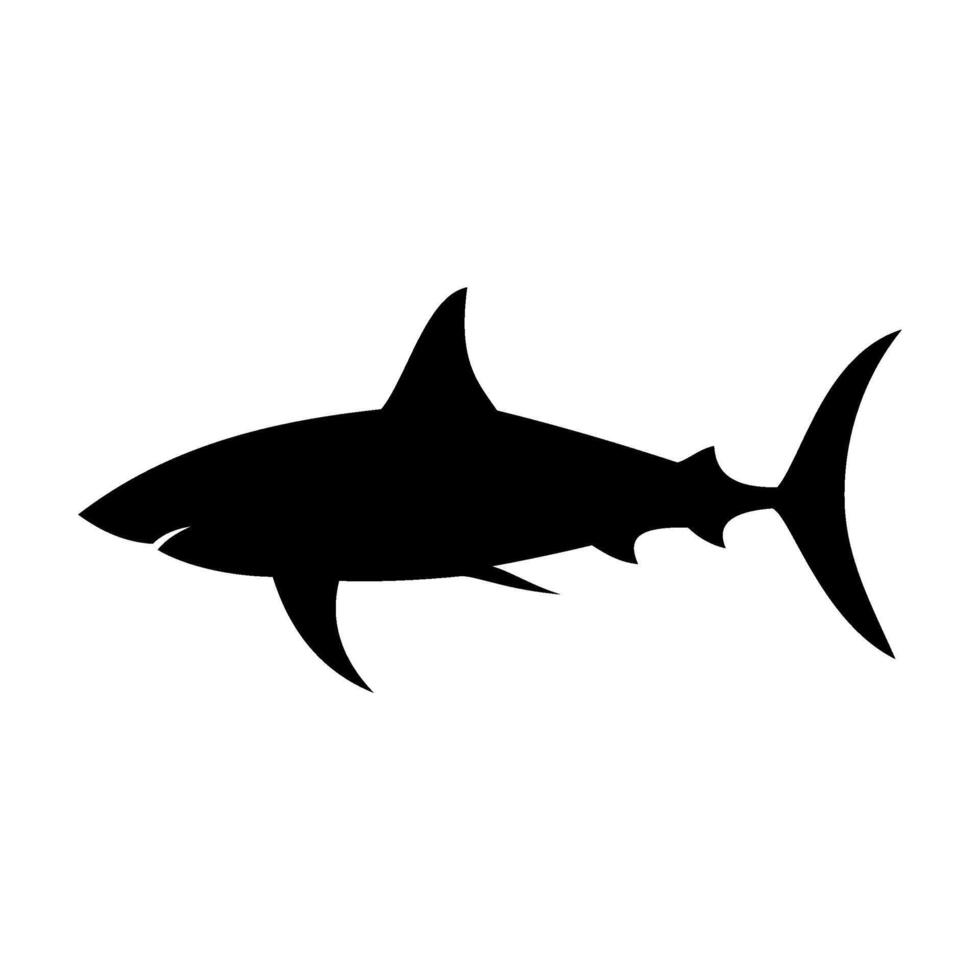 requin silhouette plat illustration sur isolé Contexte vecteur