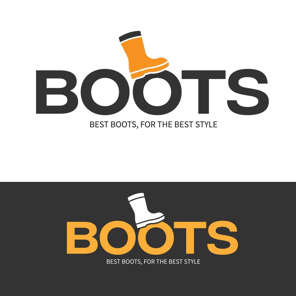 bottes logo, vecteur modèle longue des chaussures logo conception, bottes magasin chaussure