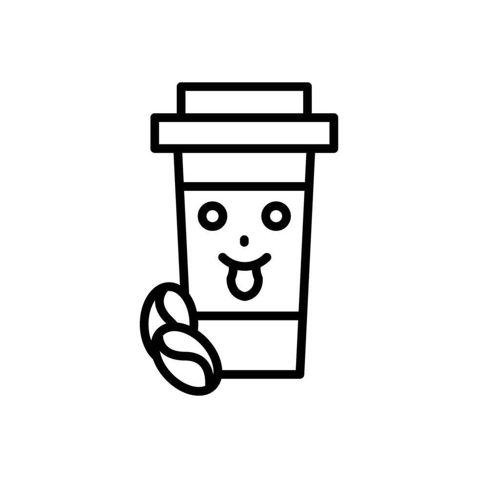 café tasse ligne icône conception vecteur
