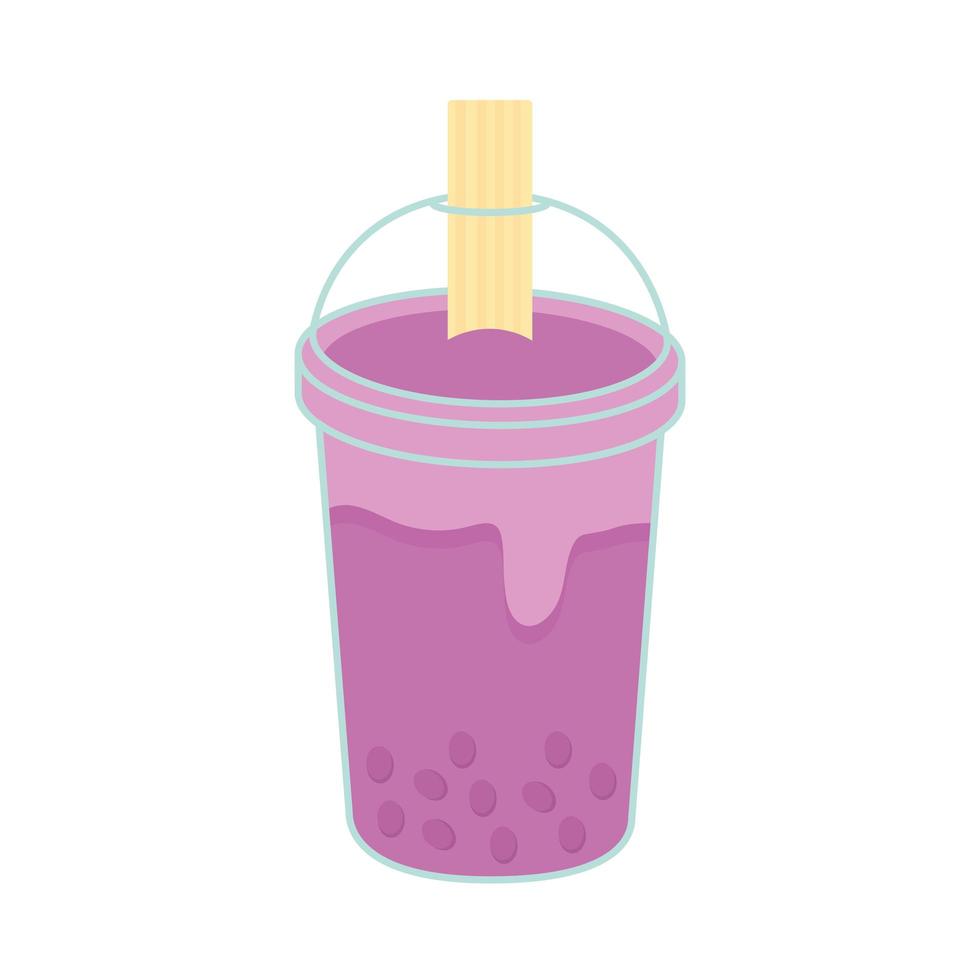 boisson taïwanaise asiatique avec une couleur violette et des bulles vecteur
