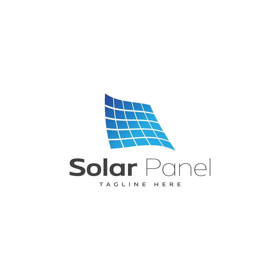 résumé, bleu, panneau solaire, logo, conceptions, inspiration, isolé, blanc, fond vecteur