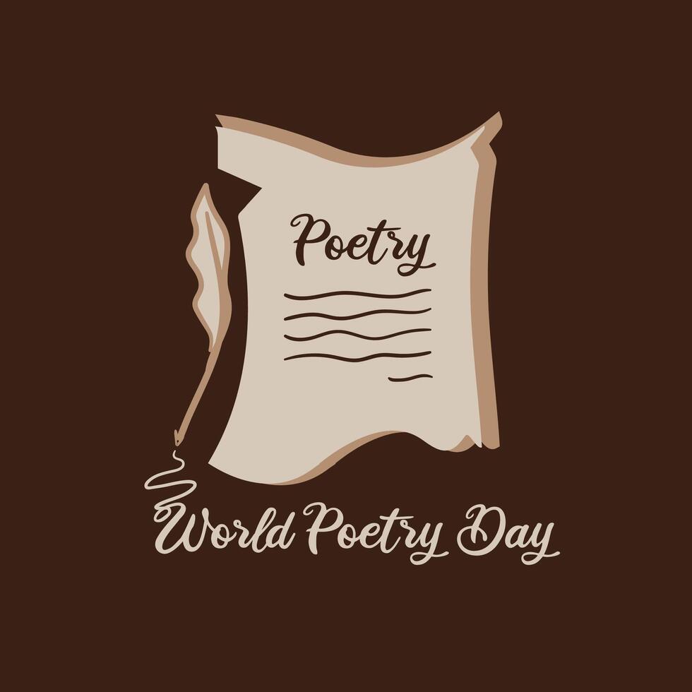 monde poésie journée plat logo un événement affaires vecteur