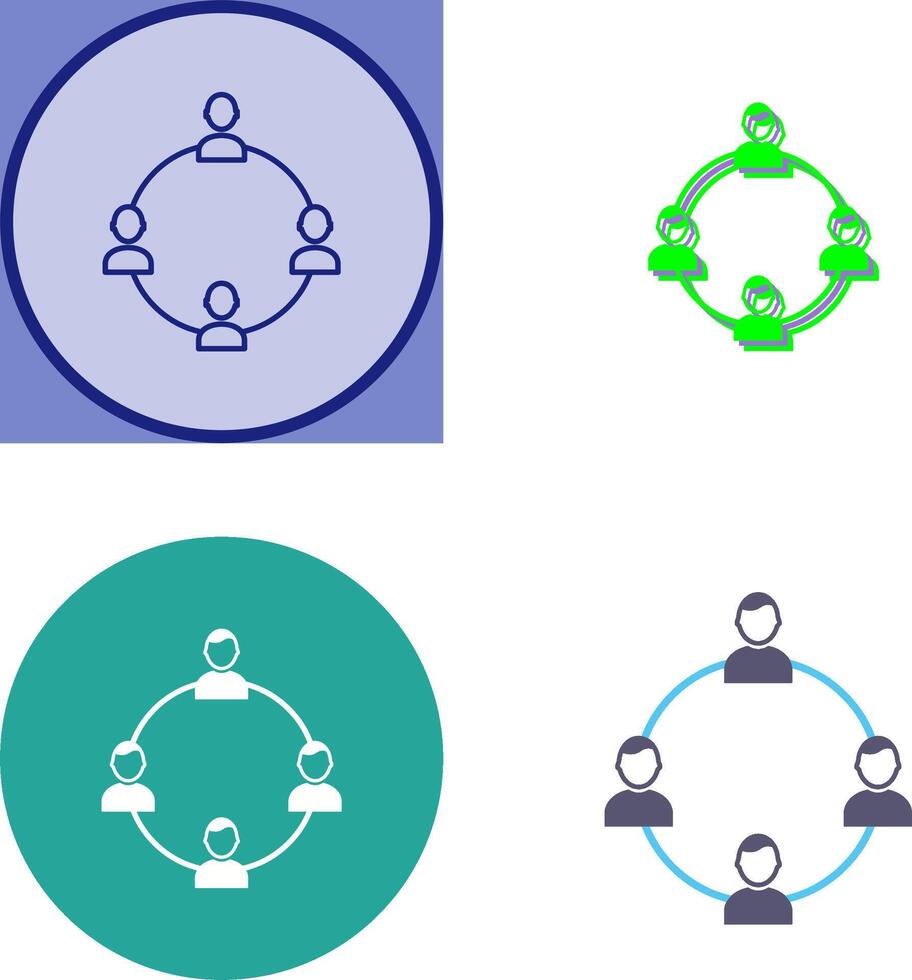 unique réseau groupe icône conception vecteur