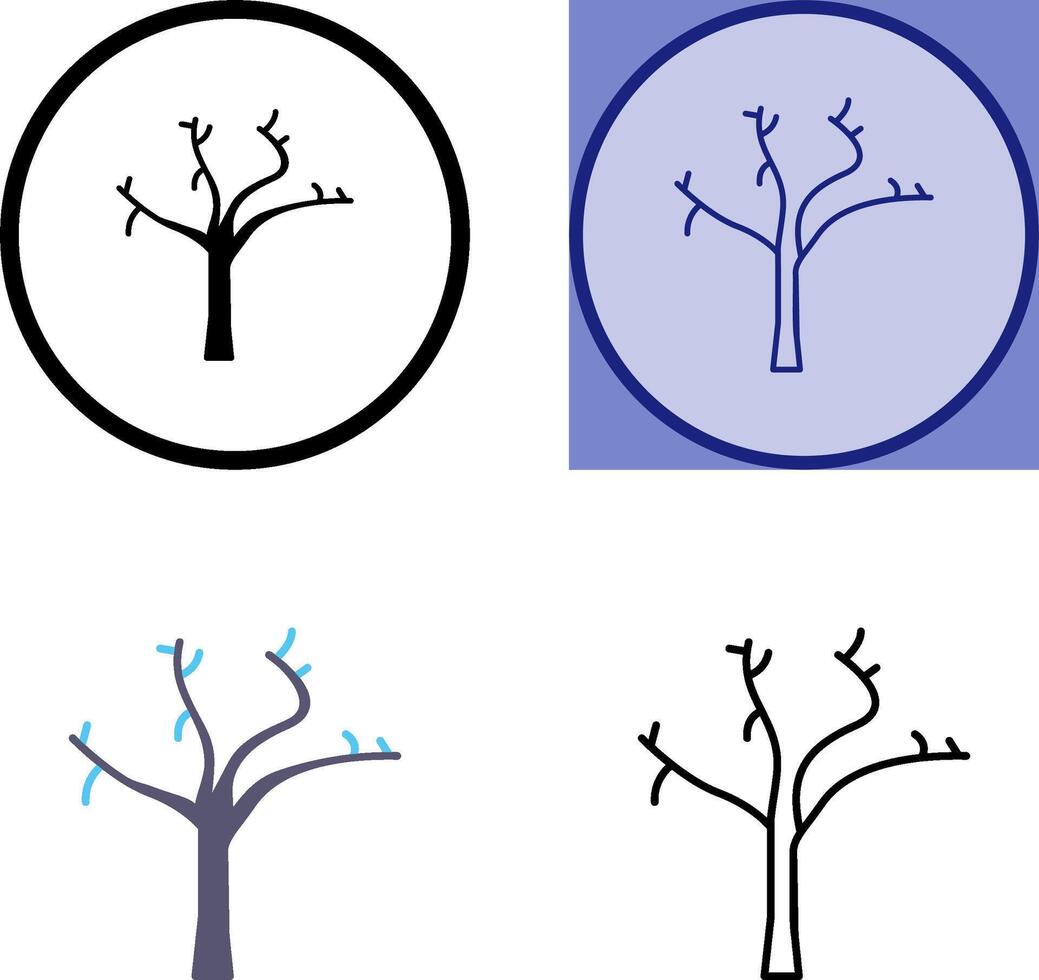 arbre avec non feuilles icône vecteur