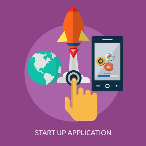 Démarrage de l&#39;application Illustration conceptuelle Conception vecteur
