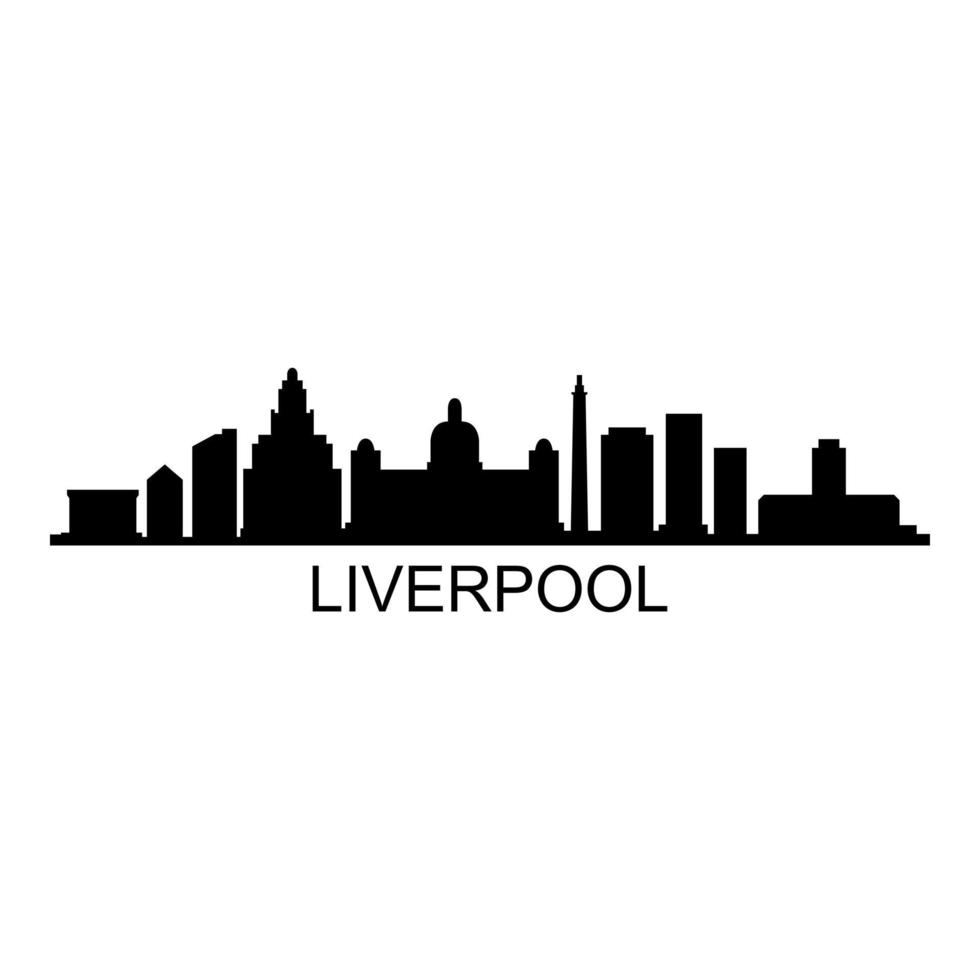 Liverpool skyline sur fond blanc vecteur