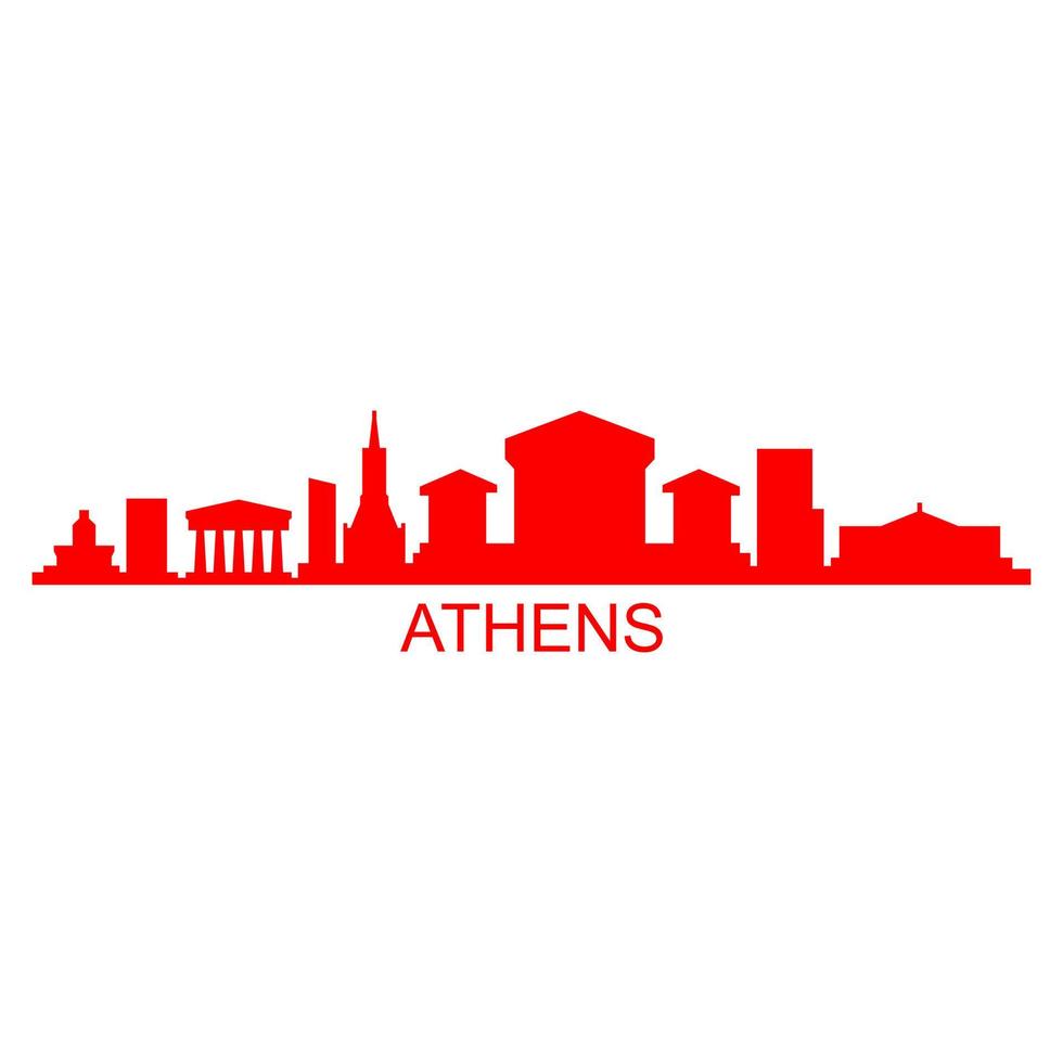 Athènes horizon sur fond blanc vecteur