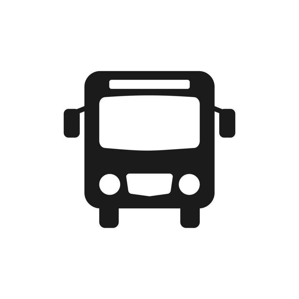 icône de bus avec vue de face. symbole de station de transport en commun pour le vecteur de plan de localisation