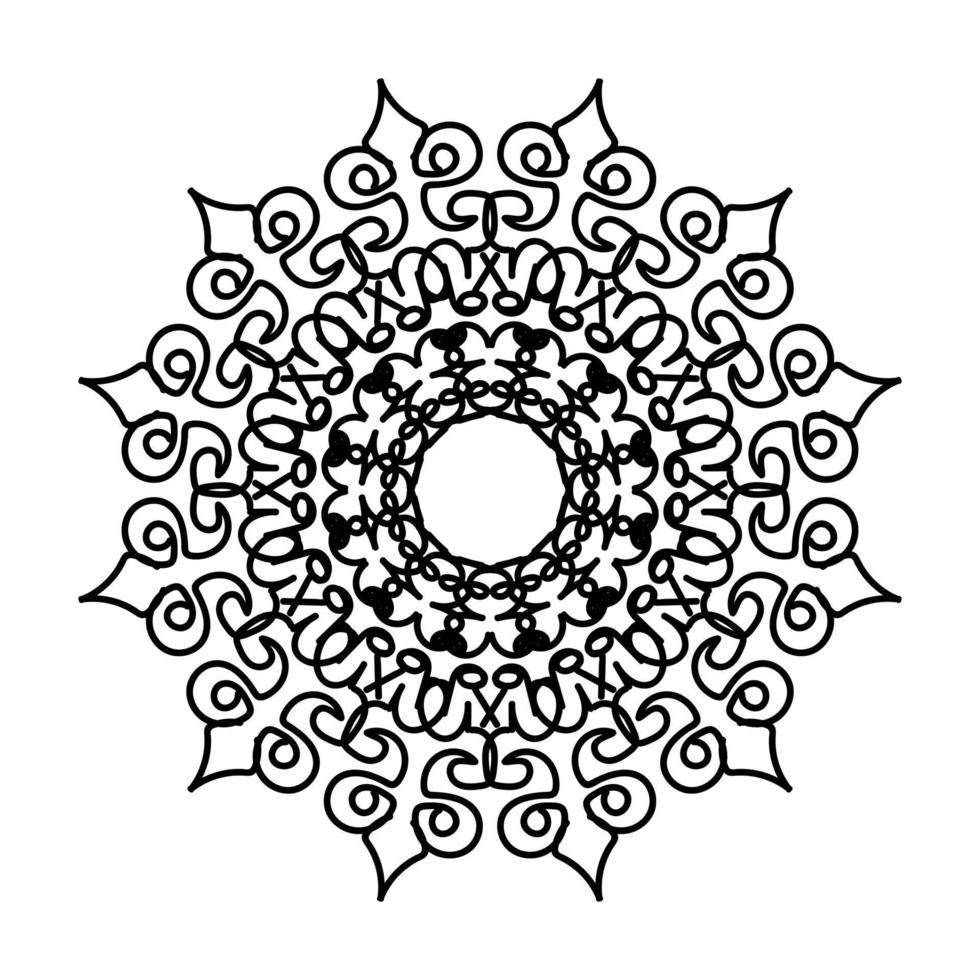 motif circulaire en forme de mandala pour le henné vecteur