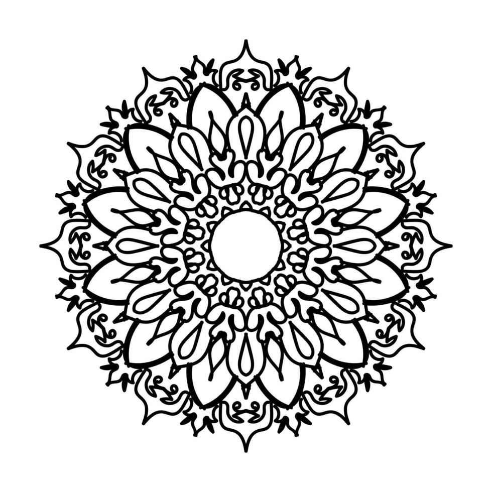 motif circulaire en forme de mandala pour le henné vecteur